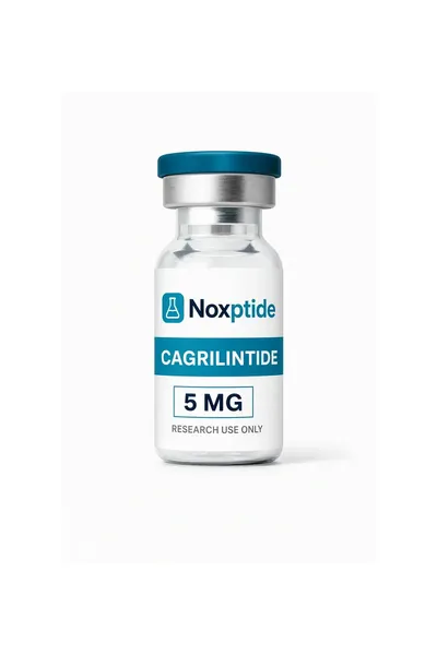 Cagrilintide 5 mg research peptide vial — Noxptide, ≥99% (HPLC) purity, UK COA verified