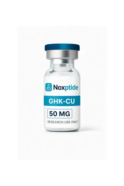 GHK-Cu 50 mg research peptide vial — Noxptide, ≥99% (HPLC) purity, UK COA verified