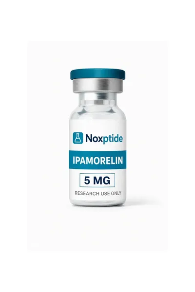 Ipamorelin 5 mg research peptide vial — Noxptide, ≥99% (HPLC) purity, UK COA verified