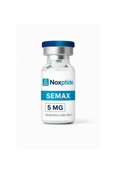 Semax 5 mg research peptide vial — Noxptide, ≥99% (HPLC) purity, UK COA verified