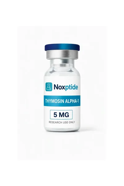 Thymosin Alpha-1 5 mg research peptide vial — Noxptide, ≥99% (HPLC) purity, UK COA verified